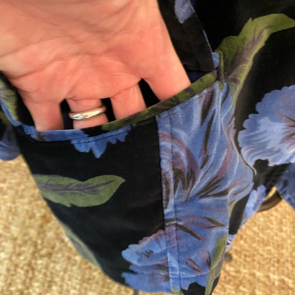 Caribbean Joe Large Floral Print Velvet Blazer Jacket 16 - Picture 6 of 11